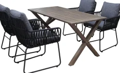 Ruokailuryhmä Baltic Garden, 150x77cm Scottsdale-pöytä + 4 Maggie-tuolia