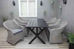 Ruokailuryhmä Baltic Garden, 190x86cm Scottsdale-pöytä + 6 Daisy-tuolia