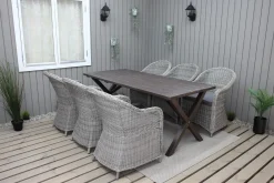 Ruokailuryhmä Baltic Garden, 190x86cm Scottsdale-pöytä + 6 Daisy-tuolia