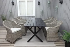 Ruokailuryhmä Baltic Garden, 190x86cm Scottsdale-pöytä + 6 Daisy-tuolia