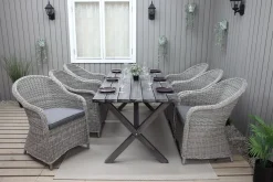 Ruokailuryhmä Baltic Garden, 190x86cm Scottsdale-pöytä + 6 Daisy-tuolia