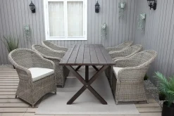 Ruokailuryhmä Baltic Garden, 190x86cm Scottsdale-pöytä + 6 Daisy-tuolia