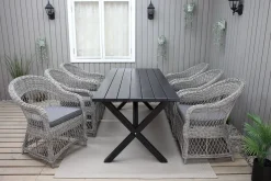 Ruokailuryhmä Baltic Garden, 190x86cm Scottsdale-pöytä + 6 Rosie-tuolia