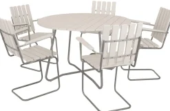 Ruokailuryhmä Eden Wood Amanda, Ø120cm, 5 nojatuolia, valkoinen