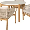 Ruokailuryhmä House Nordic Terracina, ø120cm pöytä + 4 tuolia, beige