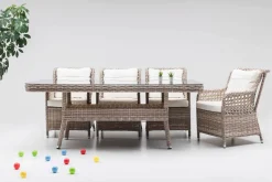 Ruokailuryhmä Linento Garden Cenova pöytä + 8 tuolia beige