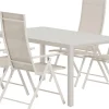 Ruokailuryhmä ulos Venture Home, beige Giardini-pöytä 150x90cm + 4 beigeä Levanzo-tuolia
