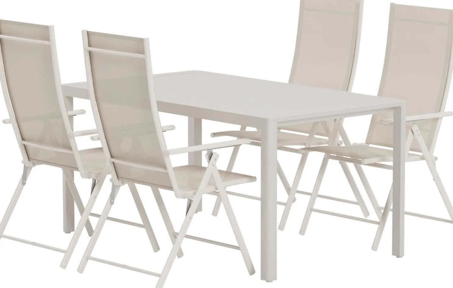 Ruokailuryhmä ulos Venture Home, beige Giardini-pöytä 150x90cm + 4 beigeä Levanzo-tuolia
