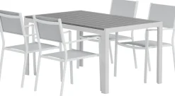 Ruokailuryhmä ulos Venture Home, harmaa Break-pöytä 150x90cm + 4 harmaata Copacabana-tuolia