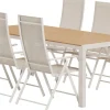 Ruokailuryhmä ulos Venture Home, beige Break-pöytä 205x90cm + 6 beigeä Levanzo-tuolia