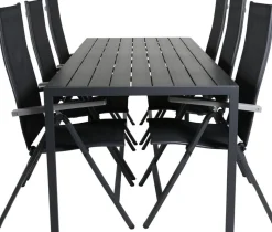 Ruokailuryhmä Venture Home, 205x90cm Break-pöytä + 6 Albany-säätötuolia