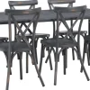 Ruokailuryhmä Venture Home, 200x100cm musta Borneo-pöytä + 6 mustaa Tablas-tuolia