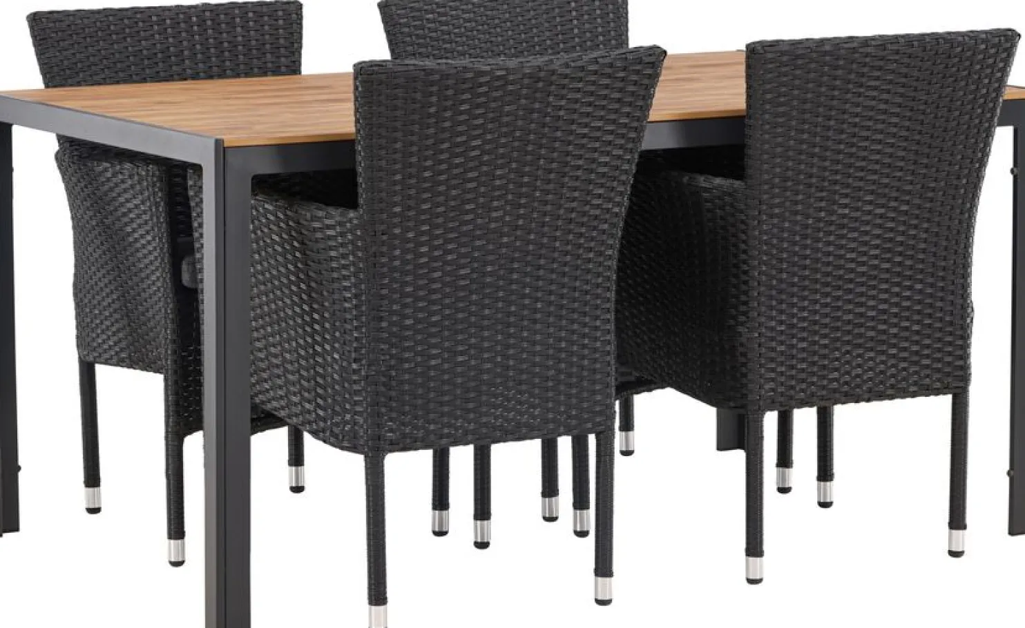 Ruokailuryhmä Venture Home, 150x90cm ruskea/musta Break-pöytä + 4 Malina-tuolia