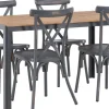 Ruokailuryhmä Venture Home, 150x90cm ruskea/musta Break-pöytä + 4 mustaa Tablas-tuolia