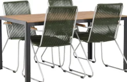 Ruokailuryhmä Venture Home, 150x90cm ruskea/musta Break-pöytä + 4 Bois-tuolia