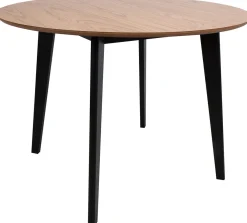 Ruokapöytä Home4You ROXBY Ø105xK76 cm, tammi/musta, ruskea