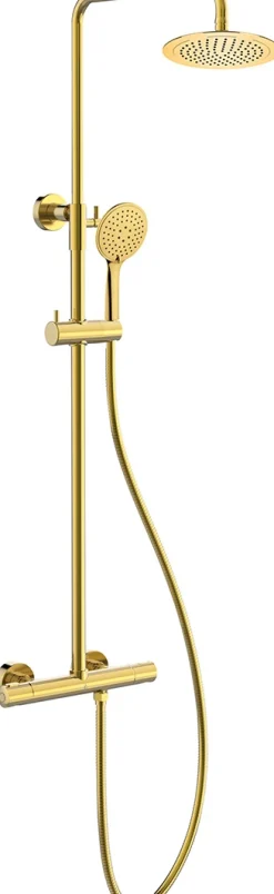 Sadesuihkusetti Bathlife Brusa, termostaattihanalla, suihkupää ⌀240mm, kiiltävä messinki