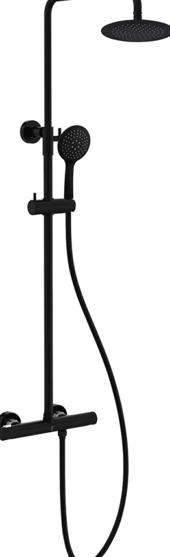 Sadesuihkusetti Bathlife Brusa, termostaattihanalla, suihkupää ⌀240mm, matta musta