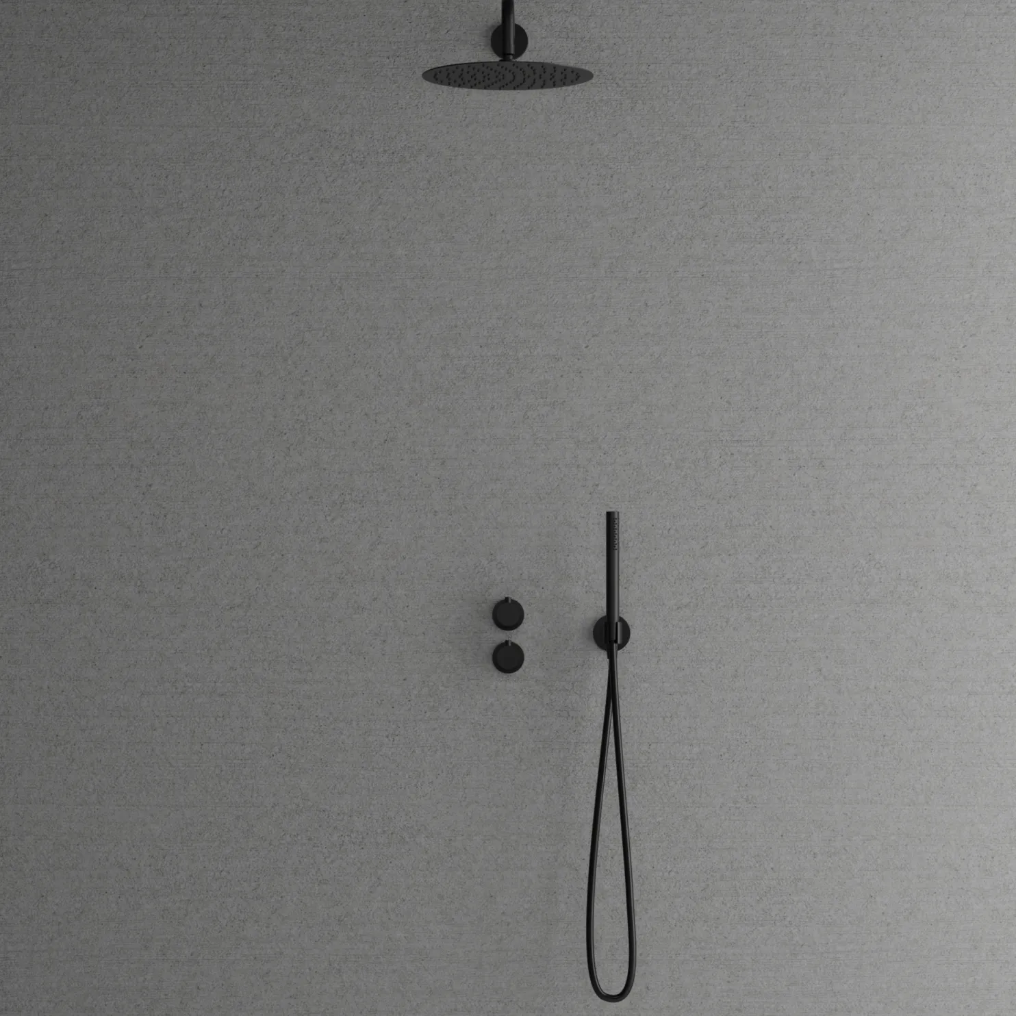 Sadesuihkusetti Scandtap Harmonized 2x Black, piiloasennettava, musta