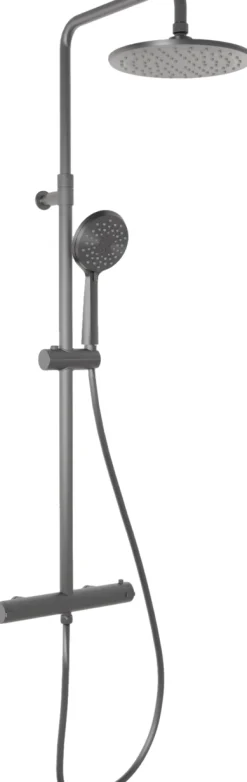 Sadesuihkusetti Svedbergs Yding, termostaattihanalla, suihkupää ⌀230mm, cc150, hierova suihku, musta