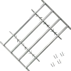 Säädettävä ikkunan turvaristikko 4:llä poikkitangolla 700-1050 mm