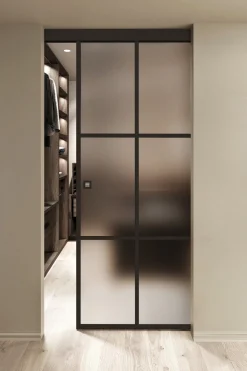 Seinäkiinnitteinen liukuovi Hietakari Inne W1P Paris, soft closing -mekanismilla, mittatilaus, eri vaihtoehtoja