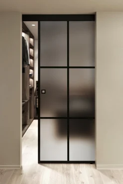 Seinäkiinnitteinen liukuovi Hietakari Inne W1P Paris, soft closing -mekanismilla, mittatilaus, eri vaihtoehtoja
