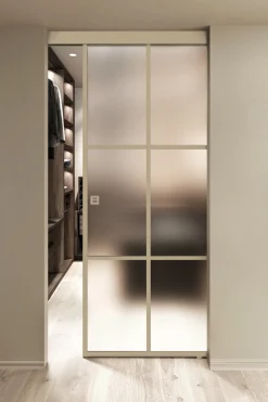 Seinäkiinnitteinen liukuovi Hietakari Inne W1P Paris, soft closing -mekanismilla, mittatilaus, eri vaihtoehtoja