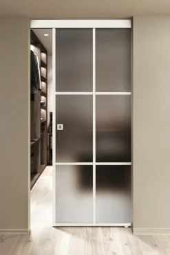 Seinäkiinnitteinen liukuovi Hietakari Inne W1P Paris, soft closing -mekanismilla, mittatilaus, eri vaihtoehtoja