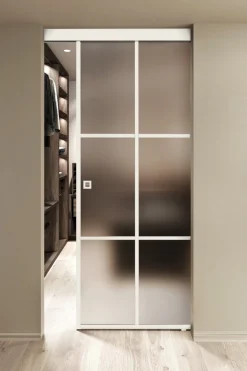 Seinäkiinnitteinen liukuovi Hietakari Inne W1P Paris, soft closing -mekanismilla, mittatilaus, eri vaihtoehtoja