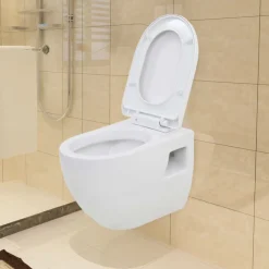 Seinään kiinnitettävä WC-istuin keraaminen valkoinen