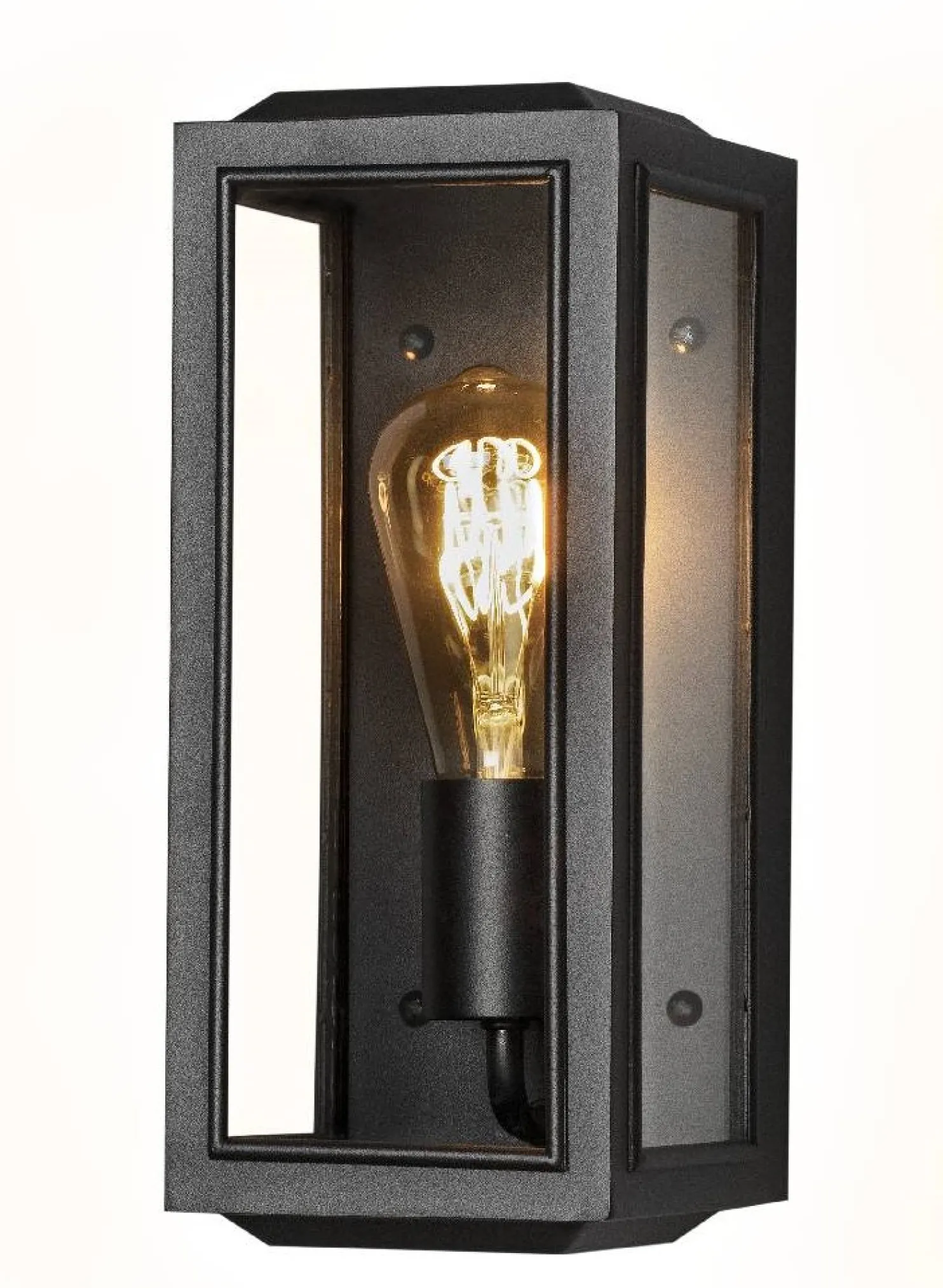 Seinävalaisin Konstsmide Carpi E27 musta eri kokoja