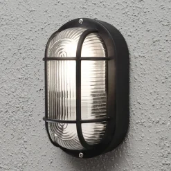Seinävalaisin Konstsmide Elmas 7650-750 120x105x200 mm ovaali musta
