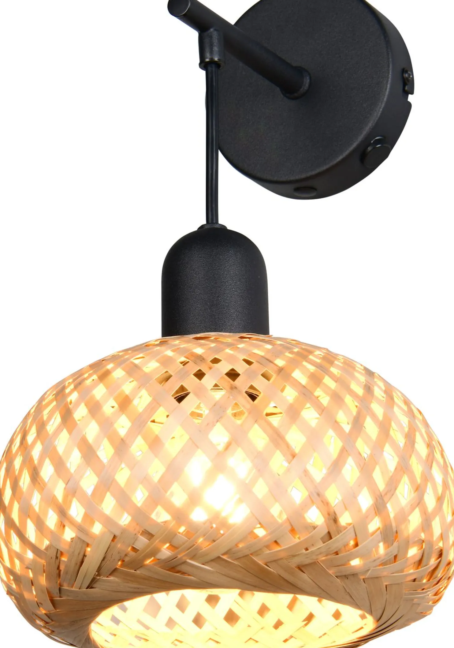 Seinävalaisin Trio Leonie, E27, luonnollinen väri/bambu