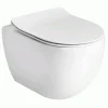Seinä-WC-istuin Lavabo Glomp Mini pehmeästi sulkeutuvalla istuinkannella, huuhtelukaulukseton, valkoinen