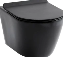 Seinä-WC-istuin Lavabo Studio, ohuella kannella, mattamusta