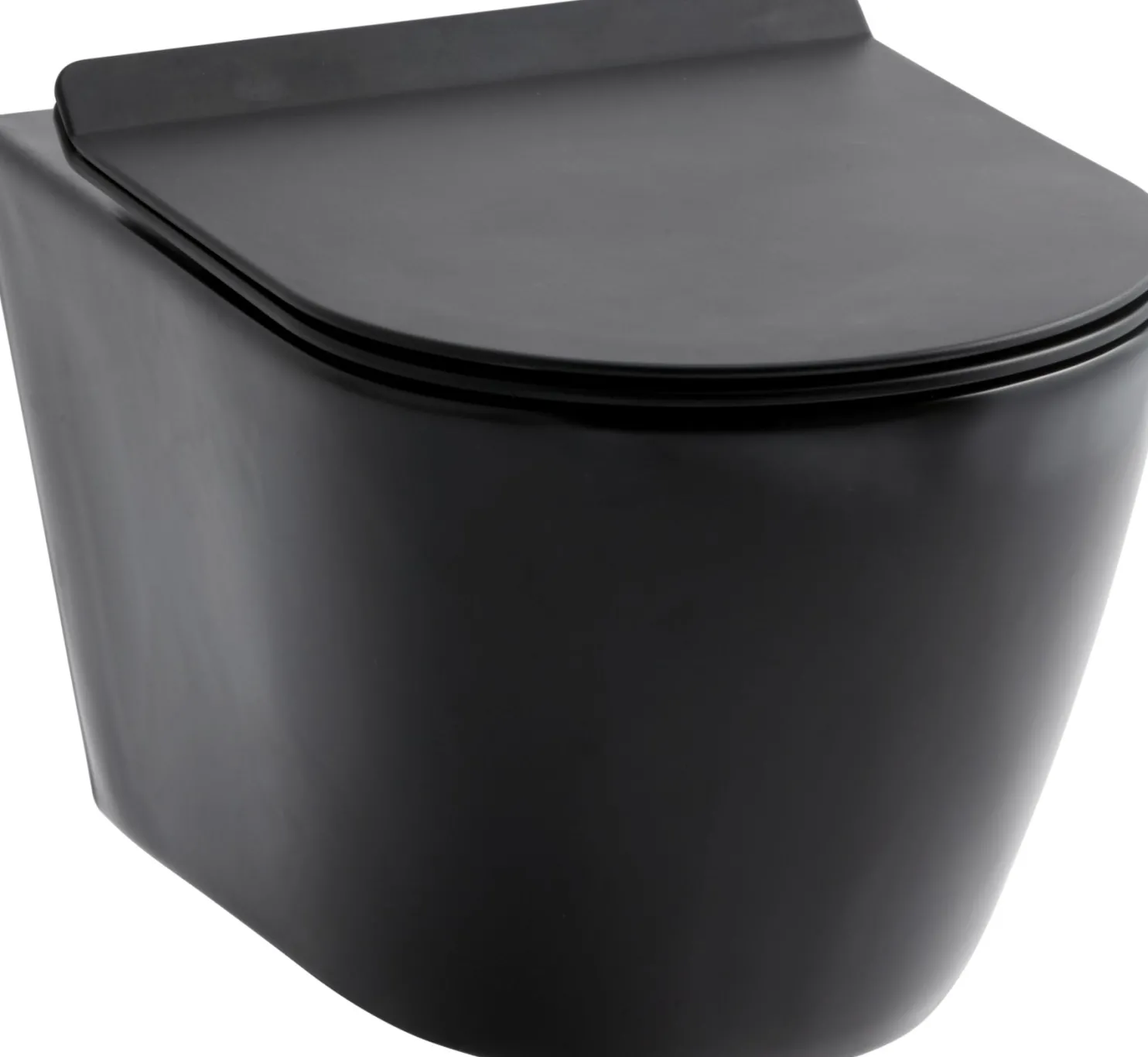 Seinä-WC-istuin Lavabo Studio, ohuella kannella, mattamusta