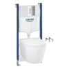 Seinä-WC-istuinpaketti Grohe Solido 5-in-1, kromattu huuhtelupainike