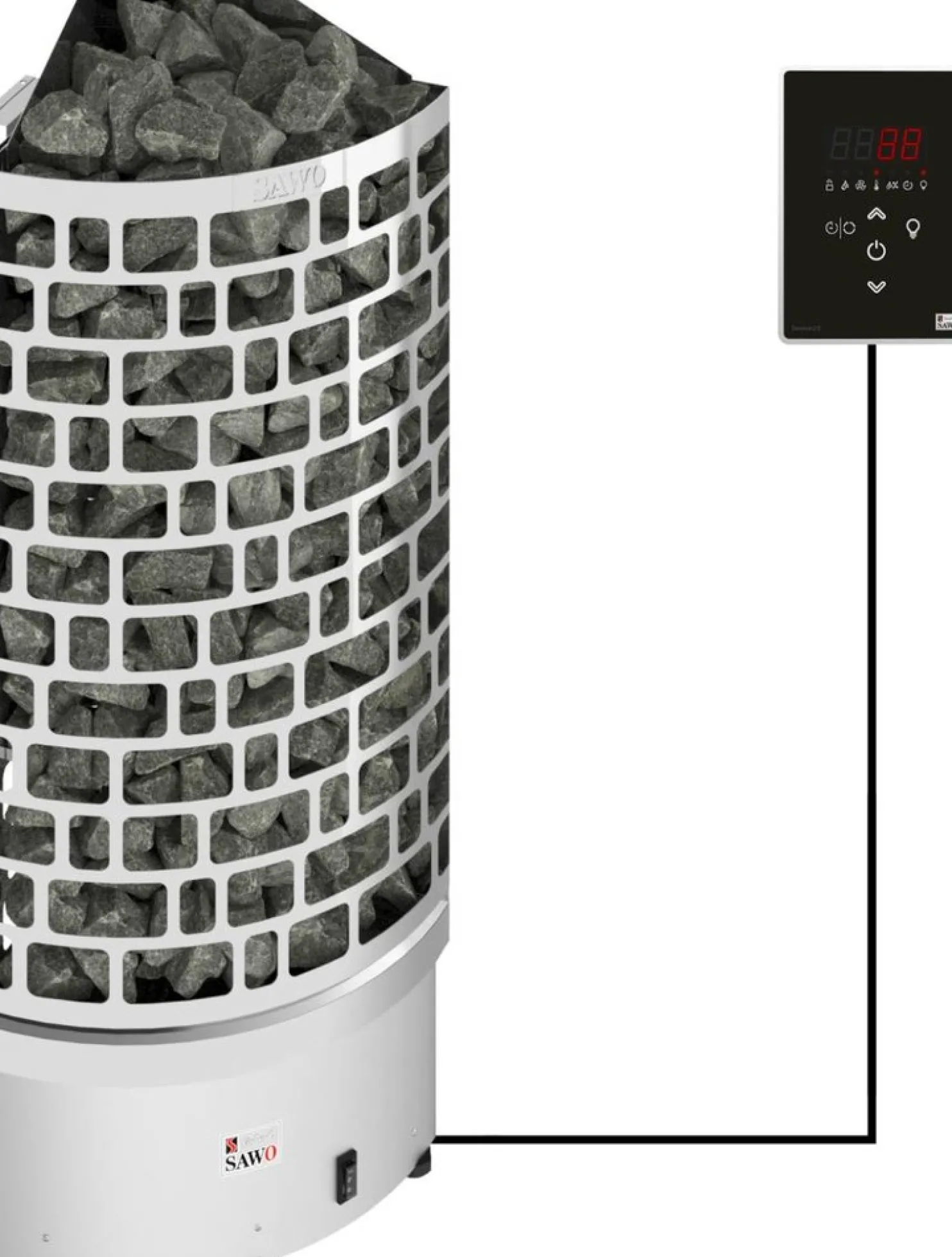 Sähkökiuas SAWO Aries Corner Ni2 6 kW 5-8 m³ erillinen ohjaus