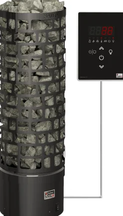 Sähkökiuas SAWO Aries Round Black Ni2, 9kW, 8-14m³, erillinen ohjaus
