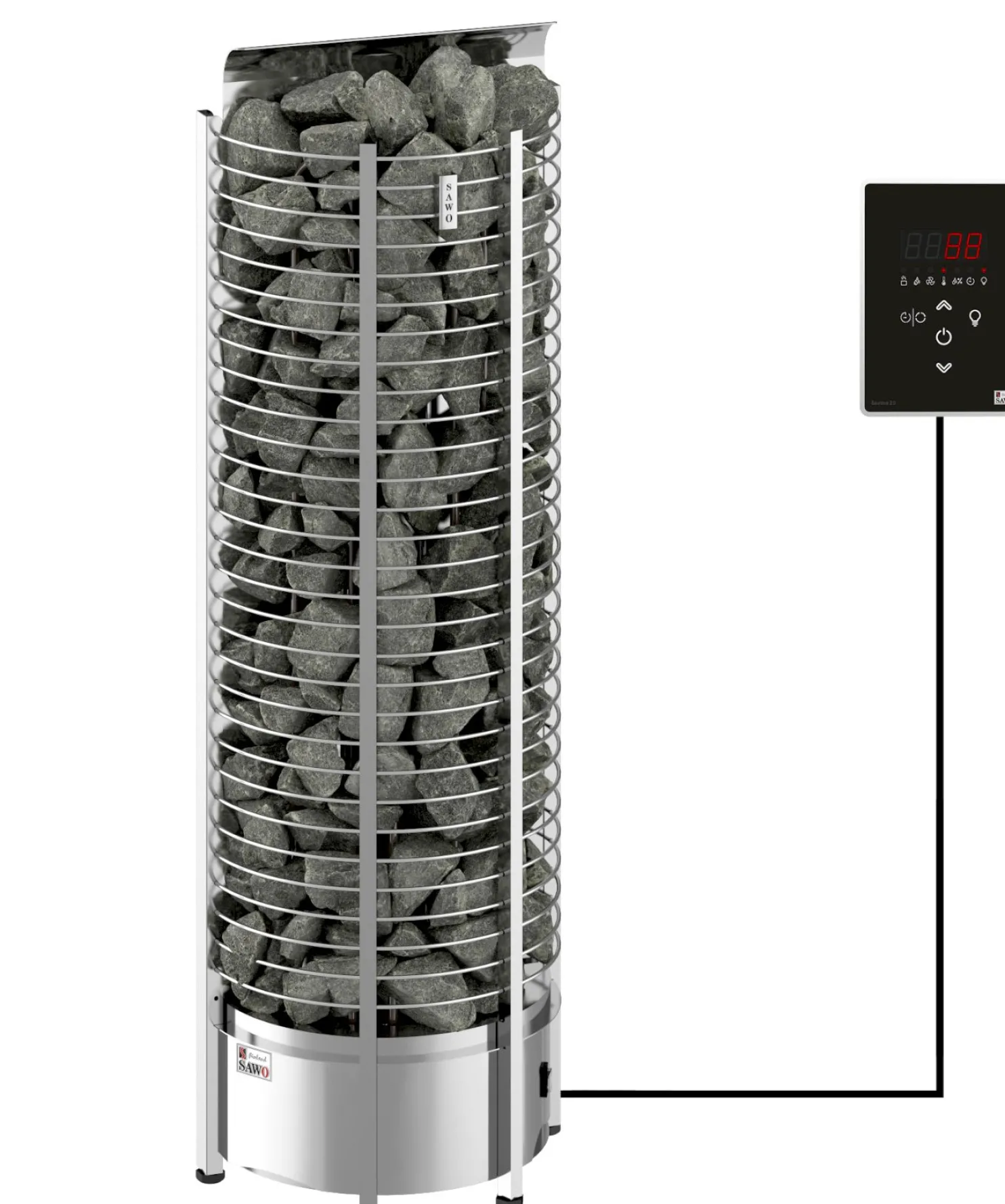 Sähkökiuas SAWO Tower Wall Ni2 9 kW 8-14 m³ erillinen ohjaus