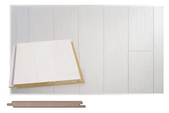 Sisustuspaneeli Maler Tuhti STS-5, 15x160x2400mm, mdf, ympäripontattu, valkolakattu mäntykuvio