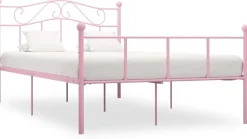 Sängynrunko pinkki metalli 140x200cm