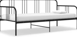 Sohvasänky musta metalli 90x200 cm