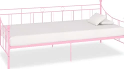 Sohvasänky pinkki metalli 90x200 cm