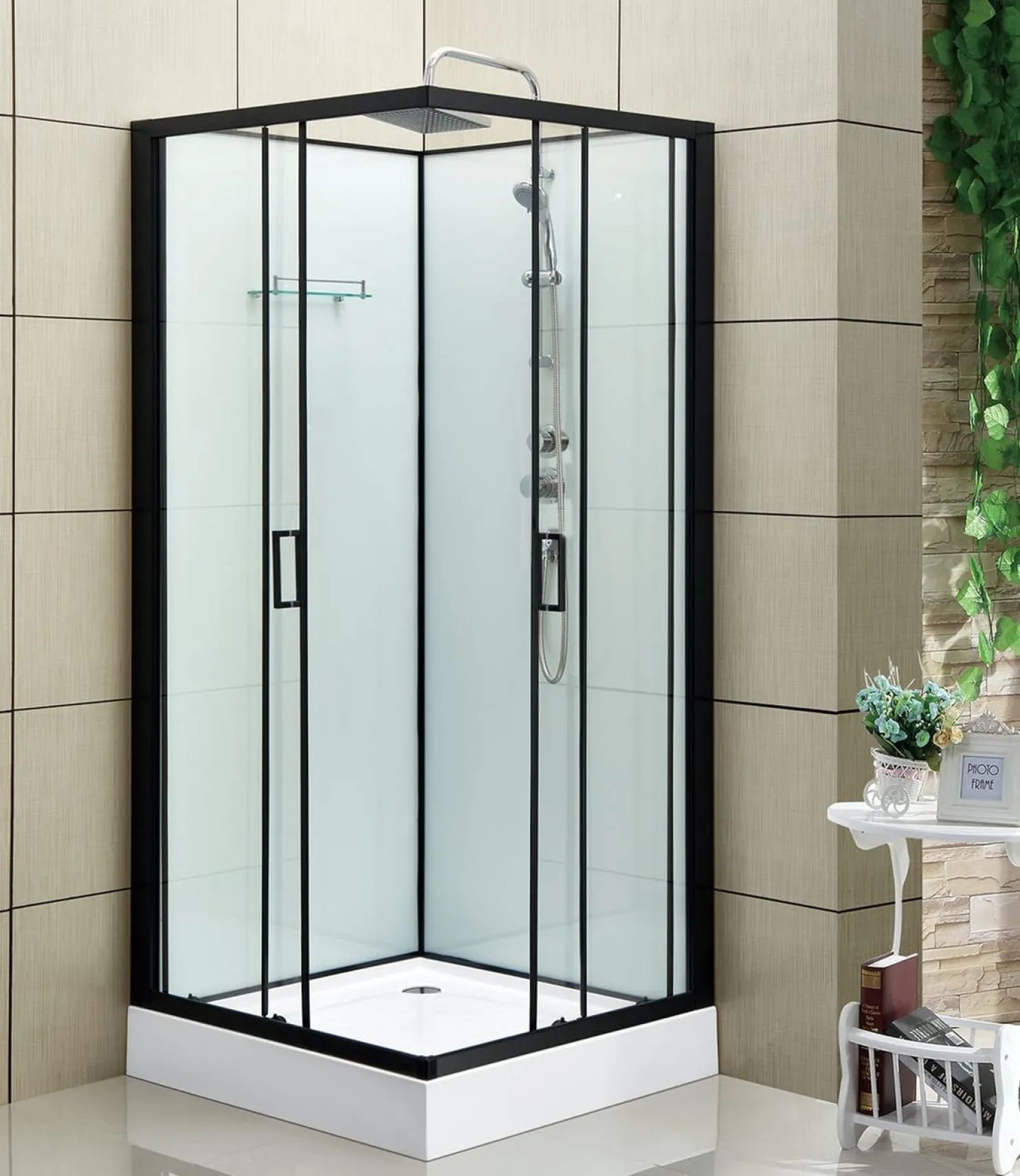 Suihkukaappi Bathlife Rymd 900x900 mm musta