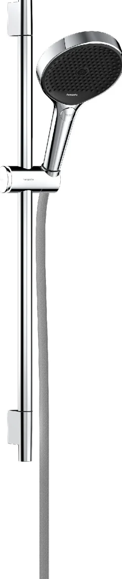 Suihkusetti Hansgrohe Rainfinity 130 3jet EcoSmart, suihkutanko S Puro 65 cm, liu'ulla ja Designflex-tekstiilisuihkuletkulla 160 cm, kromi