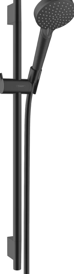 Suihkusetti Hansgrohe Vernis Blend Vario Ecosmart, suihkutanko Puro S 65 cm, mattamusta