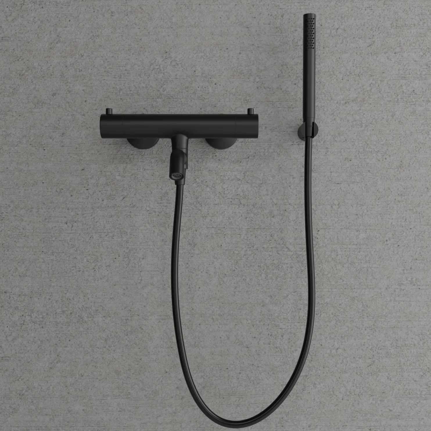 Suihkusetti Scandtap Pleasure 4 Black, termostaattihanalla, juoksuputkella, musta