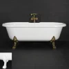 Tassuamme Elisabeth 800x1750 mm valumarmori valkoinen jalat valkoiset